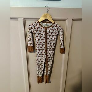 Little Sleepies Rainbow Brown and White Zippy Pajama